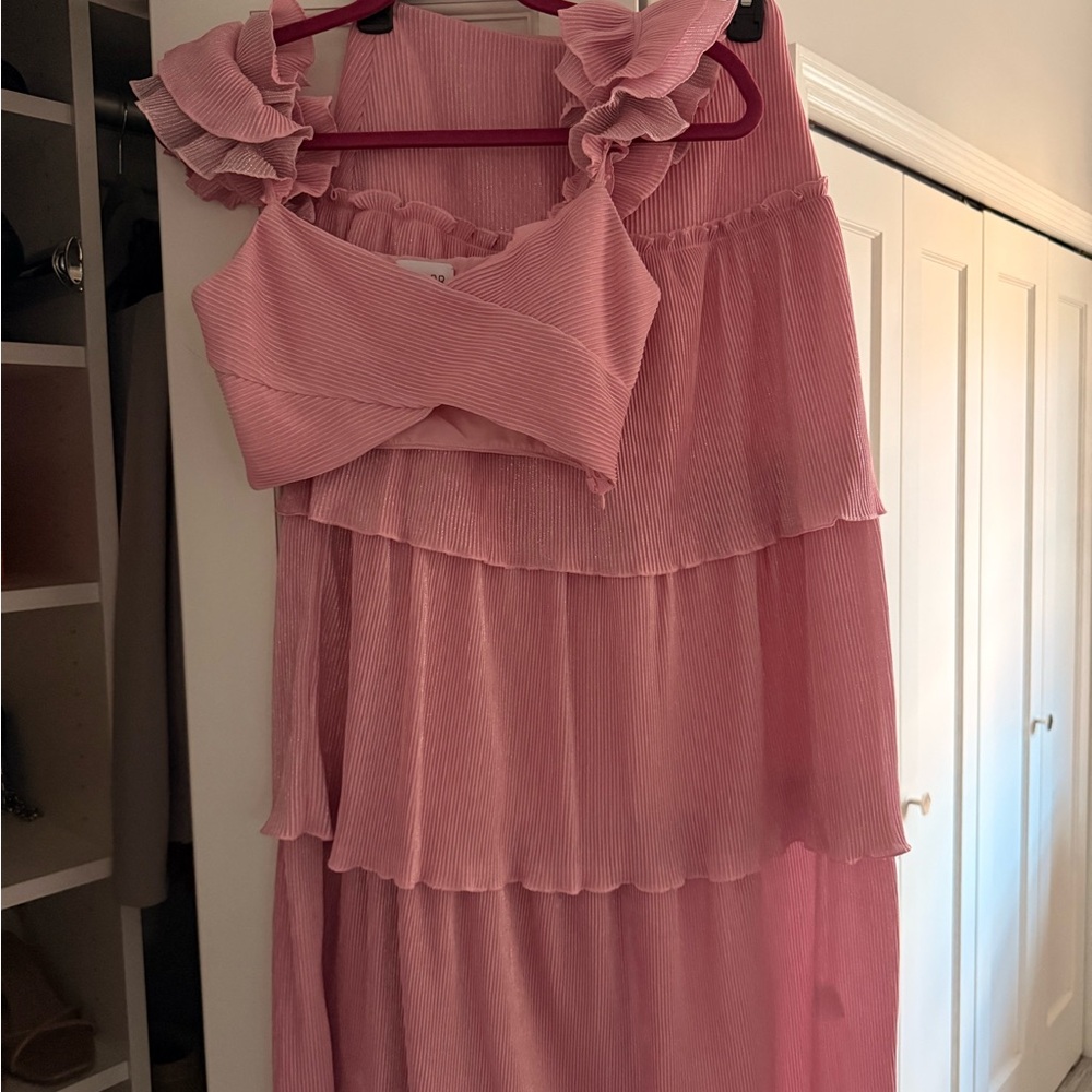 Saylor Lottie Pink Ruffled Two-Piece Dress
